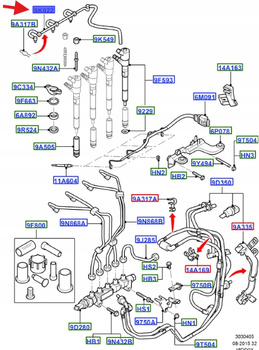 PRZEWÓD PRZELEWOWY 1.6L TDCI FOCUS 2004- 1346471 _ 3M5Q-9K022-BC