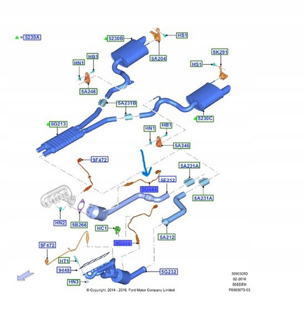 SONDA LAMBDA 5.0 FORD MUSTANG Mk6 2015- 17- 1846647 _ FL3A-9G444-AA