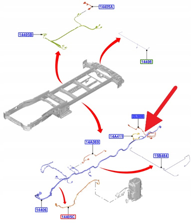 PRZEWÓD ZUŻYCIA KLOCKÓW FORD TRANSIT CUSTOM 13- 15 1890110 _ BK2T-2L508-AF
