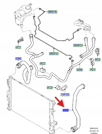 PRZEWÓD CHŁODNICY WODY 2.0 S-MAX GALAXY MONDEO 1567316 _ 6G91-8260-BD