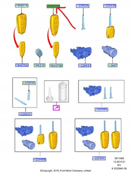 PILOT KLUCZYKA FORD KUGA C-MAX FOCUS Mk3 2014- 2521294 _ F1ET-15K601-AF