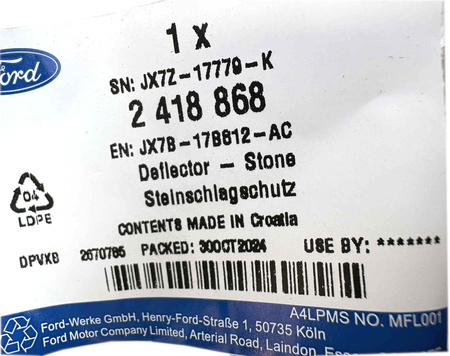 LISTWA ZDERZAKA PRAWY PRZÓD ACTIVE FOCUS 2018- OE 2418868 _ JX7B-17B812-AC