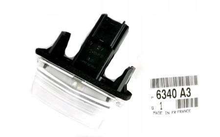 LAMPKA OŚWIETLENIA TABLICY REJESTRACYJNEJ CITROEN C3 C4 C5 SAXO OE 6340A3