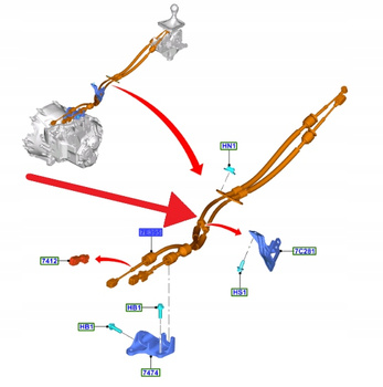LINKA ZMIANY BIEGÓW MMT6 2.3 EB FORD FOCUS 2018- 2463487 _ KX6R-7E395-PE