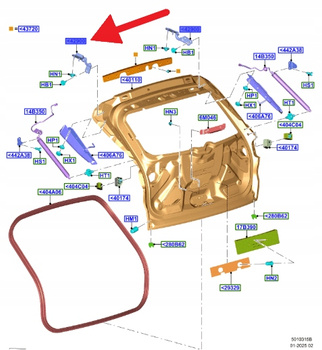 ZAWIAS KLAPY BAGAŻNIKA PRAWY TYŁ FORD KUGA 2020- 2371268 _ LJ6B-S42900-AB