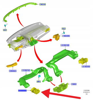 KRATKA NAWIEWU LEWY PRZÓD FORD KUGA FOCUS 18- 2425749 _ JX7B-19C696-AJ3JA6