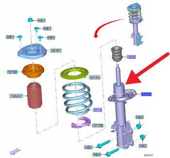 AMORTYZATOR LEWY PRZÓD FORD KUGA ESCAPE 2020- 2536384 _ LX61-18K001-ECE