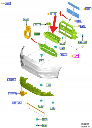 KIEROWNICA POWIETRZA GÓRNA FORD FOCUS 2014- OE 1875349 _ F1EB-8312-BA
