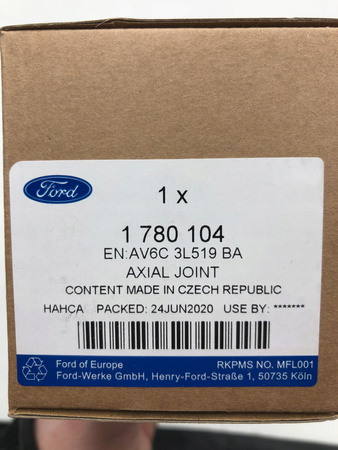 DRĄŻEK KIEROWNICZY FORD C-MAX FOCUS 2010- KUGA 1780104 _ AV6C-3L519-BA