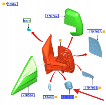 KIERUNKOWSKAZ LUSTERKA PRAWY TRANSIT CUSTOM 2012- 1766579 _ BK21-13B381-AB