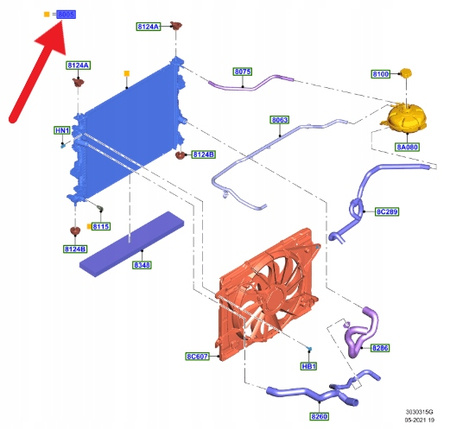 CHŁODNICA 1.5L ECOBOOST 2.5L HYBRYDA FORD KUGA 2020- 2514115 _ LX61-8005-AG