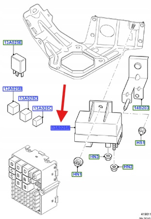 PRZEKAŹNIK ŚWIEC ŻAROWYCH 1.4L 1.6L TDCI FOCUS 1252609 _ 3M5T-12A343-AA