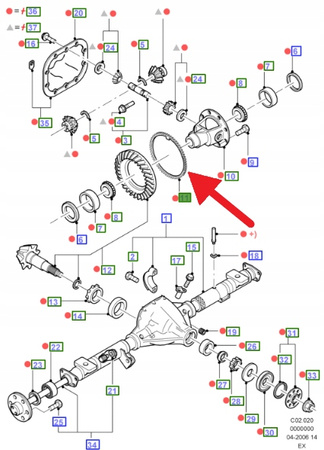 PIERŚCIEŃ OSI TYLNEJ FORD EXPLORER 1992- OE 3692658 _ E7TW-4B409-BA