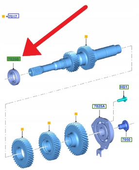 ŁOŻYSKO WAŁKA WEJŚCIOWEGO SKRZYNI MMT6 50MM FORD 1690992 _ 3S7R-7025-B1D