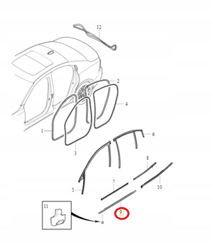 VOLVO S60 III przednia prawa listwa drzwi black OE 32274408