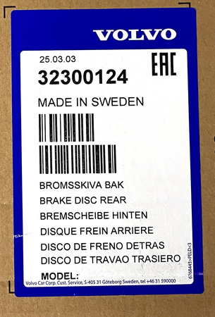 Tarcze hamulcowe ty? 15" Volvo XC40 OE 32300124