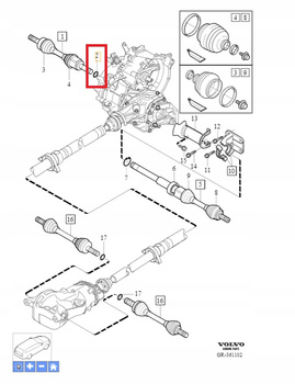 PIERŚCIEŃ USTALACZ WAŁU B4 B5 B8 VOLVO XC70 XC60 S60 V60 2011- OE 31256325