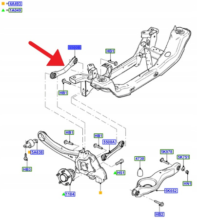 WAHACZ TYLNY GÓRNY L P FORD FOCUS 1998- 2004- OE 1448127 _ 6M51-5500-BA