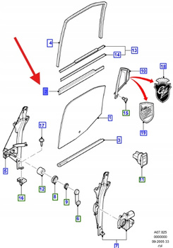 LISTWA DRZWI LEWA ZGARNIAJĄCA SZYBY MONDEO 2000- 1349999 _ 1S71-F25861-AP