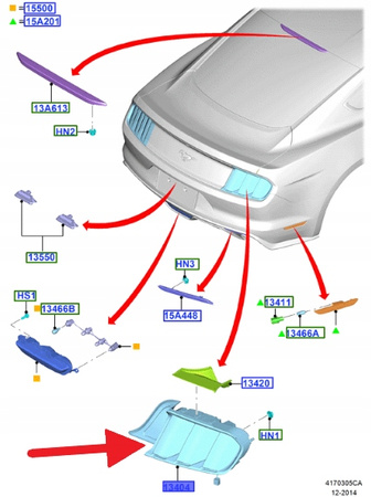 LAMPA LEWY TYŁ FORD MUSTANG 2015- 17 OE 2162958 _ FR3B-13B505-CP