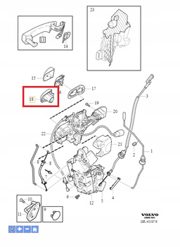 LEWA ZAŚLEPKA KLAMKI ZEWNĘTRZNEJ VOLVO XC60 09- V60 S60 V40 OE 39802284