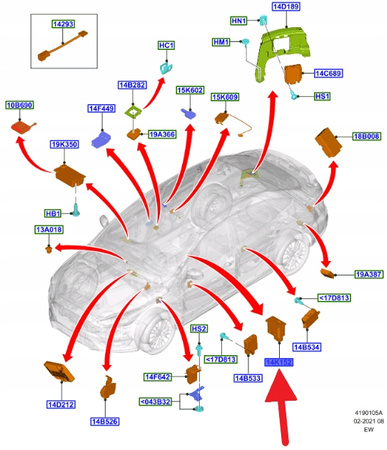 GNIAZDO PORT USB SYNC3 FORD FOCUS MUSTANG OE 5867257 _ HU5T-14F014-AD