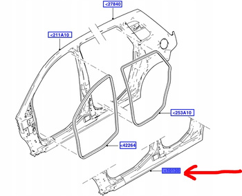 PRÓG NADWOZIA LEWY FORD FIESTA Mk6 2001-08_1145216_2S61-A10131-AA