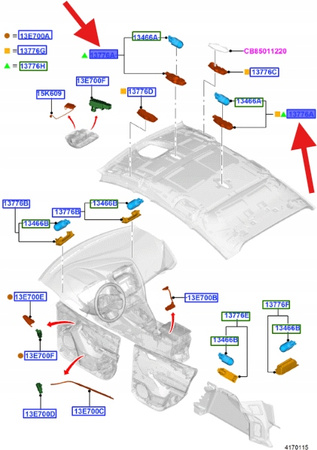 ŚWIATŁO WNĘTRZA DACHU TYŁ FORD FOCUS MK3 2012- OE 2038030 _ BM51-13776-FE35