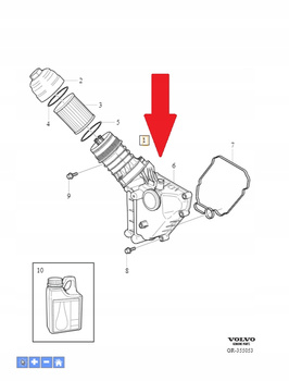 Obudowa filtra oleju Volvo D5, OE 30757730