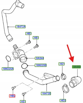 PRZEWÓD GUMOWY CHŁODZENIA C-MAX FOCUS KUGA MONDEO 1711502 _ 3M5Q-8A582-AB