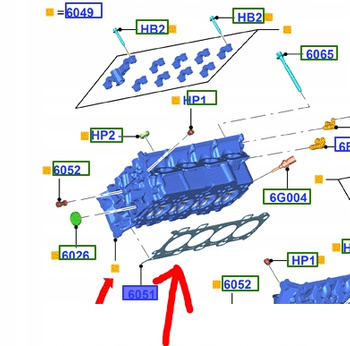 USZCZELKA PRAWA GŁOWICY CYLINDRÓW MUSTANG Mk6 5.0L 1940735 _ FR3E-6051-CB