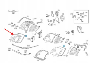 USZCZELKA SOCZEWKI REFLEKTORA PRZÓD MERCEDES SL W129 OE A1298260780
