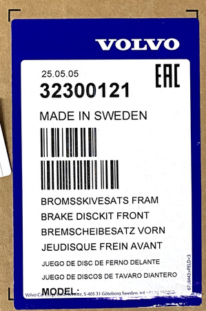 Volvo OE 32300121 tarcze hamulcowa