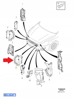 Lewa kierownica powietrza Volvo S60,V60 31353044