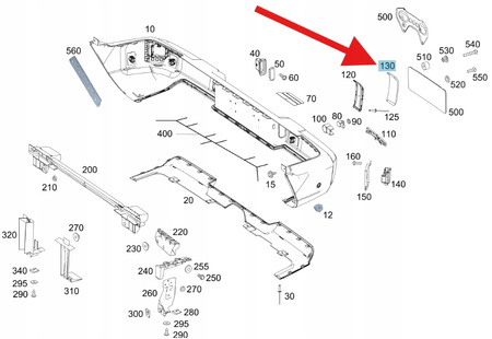 OSŁONA ZAŚLEPKA ZDERZAKA TYŁ MERCEDES G W463 OE A4638803802