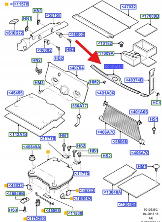 NAKŁADKA PASA TYŁ FORD FOCUS KOMBI 1998- 02 OE 1079548 _ 98AB-N40320-AHBJFG
