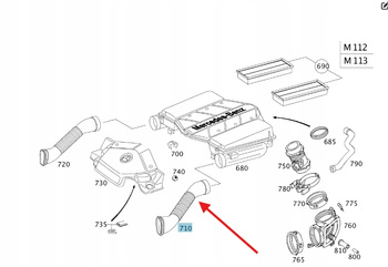 RURA DOLOT WLOT POWIETRZA LEWY MERCEDES E W211 CLS W219 AMG OE A1130942282