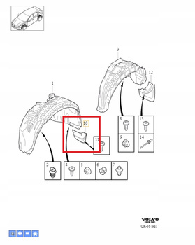 Zestaw chlapaczy Volvo V40 Cross Country