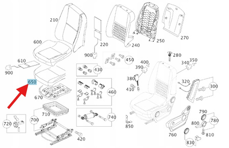 PODUSZKA FOTELA SIEDZISKA PRZÓD MERCEDES SPRINTER W906 OE A0009141400