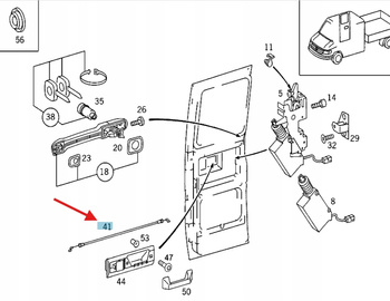 LINKA CIĘGNO OTWIERANIA DRZWI TYŁ MERCEDES SPRINTER W901 - W905 A9017600504