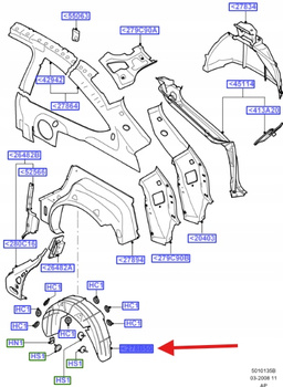 NADKOLE TYŁ PRAWE FORD FOCUS C-MAX 1300932 _ 3M51-R278B50-AJ