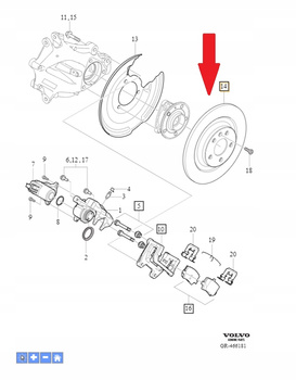 Tarcze hamulcowe tył 15" Volvo XC40 OE 32300124