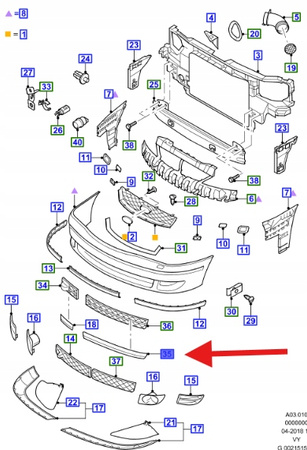 LISTWA ZDERZAKA LEWY PRZÓD CHROM GALAXY 03- 06 OE 1323692 _4M21-8420-AASMAS
