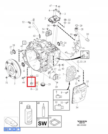 Wskaźnik poziomu oleju skrzyni Volvo OE 31437020