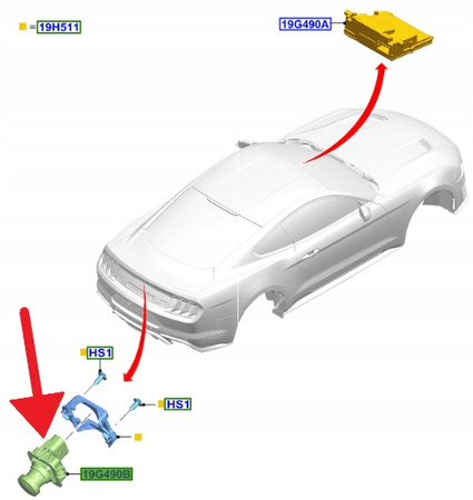KAMERA COFANIA TYLNA FORD MUSTANG Mk6 2015- OE 2544449 _ FR3T-19G490-AH