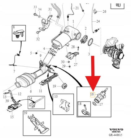 WTRYSKIWACZ ADBLUE 2.0 D4 VOLVO S60 V60 S90 V90 XC60 XC90 OE 32203677