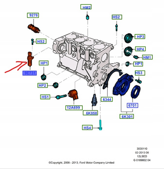 CZUJNIK POŁOŻENIA WAŁU FORD KA Mk2 1.2 MPI 2008-10_1564811_9S51-9E731-BA
