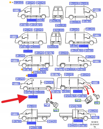 PRAWA LISTWA KRÓTKA FORD TRANSIT 2010- OE 5153968 _ AC16-V29426-ABM5AB