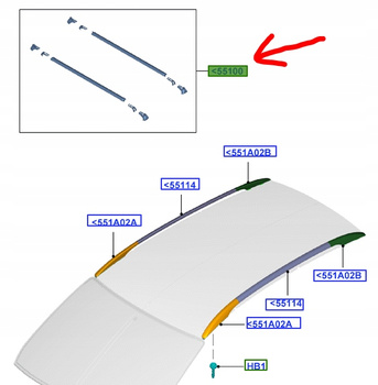 BAGAŻNIK DACHOWY NA RELINGI FORD KUGA Mk1 2008-2012 _1700415_AM8V4J-551A74-AC