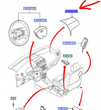 PODUSZKA POWIETRZNA PASAŻERA FORD TRANSIT CONNECT 2009-2013 _5095500_9T16-A042B84-DBD6AP